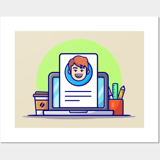 Curriculum Vitae Cartoon Vector Icon Illustration (5) Posters and Art